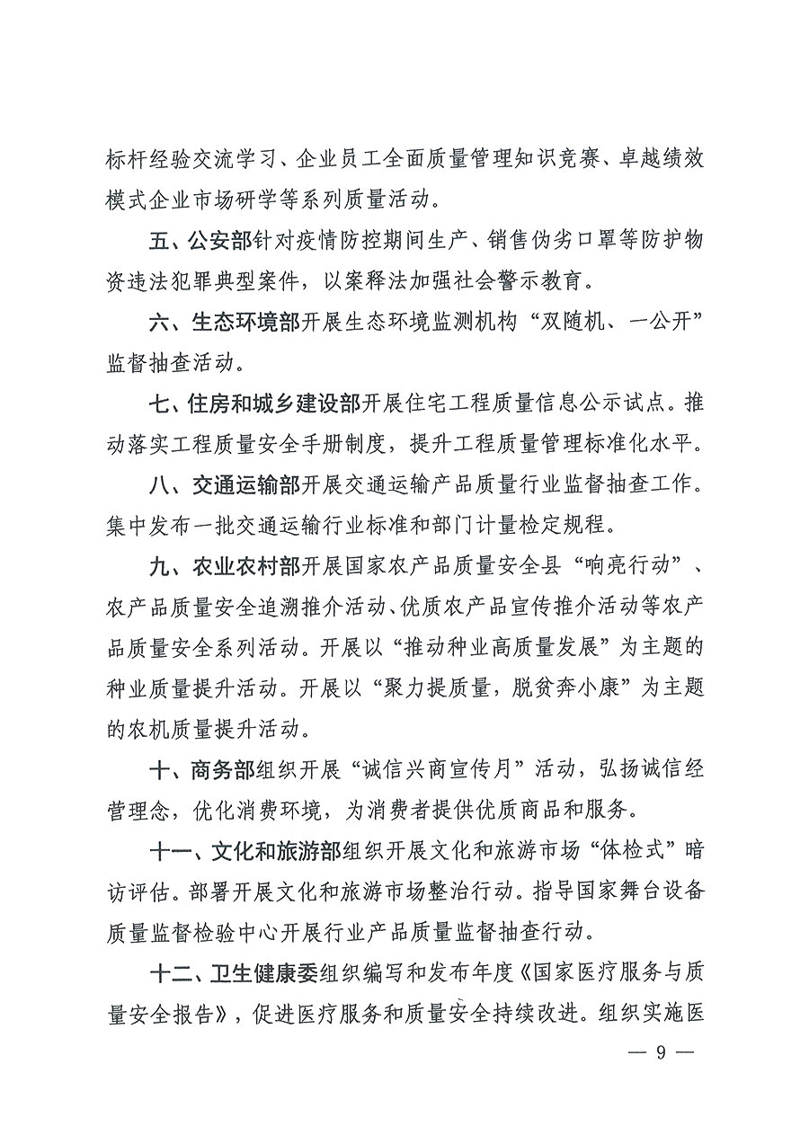 市場(chǎng)監(jiān)管總局等16個(gè)部門(mén)關(guān)于開(kāi)展2020年全國(guó)“質(zhì)量月”活動(dòng)的通知(國(guó)市監(jiān)質(zhì)〔2020〕133號(hào))